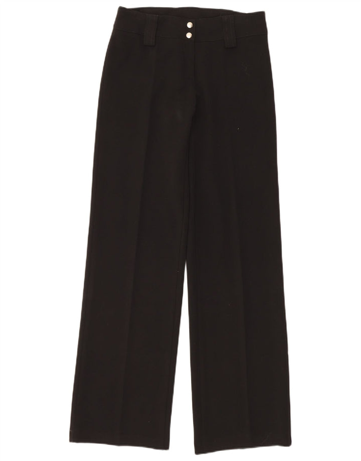 VINTAGE Womens Straight Suit Trousers Small W27 L32 Black Polyester