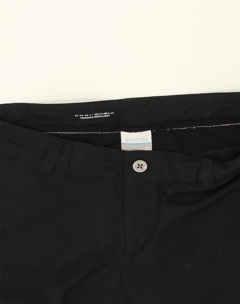 COLUMBIA Womens Straight Chino Trousers W36 L29  Black Polyester | Vintage Columbia | Thrift | Second-Hand Columbia | Used Clothing | Messina Hembry 