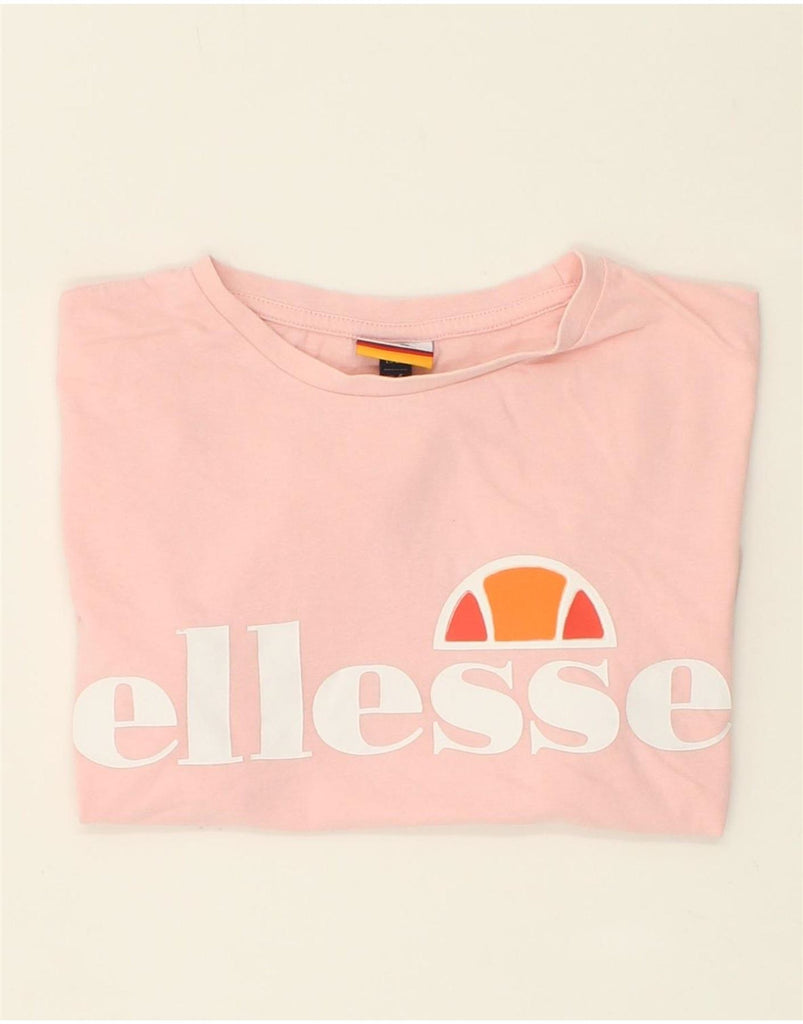 ELLESSE Womens Graphic Crop Top UK 10 Small Pink Cotton Vintage Ellesse and Second-Hand Ellesse from Messina Hembry 