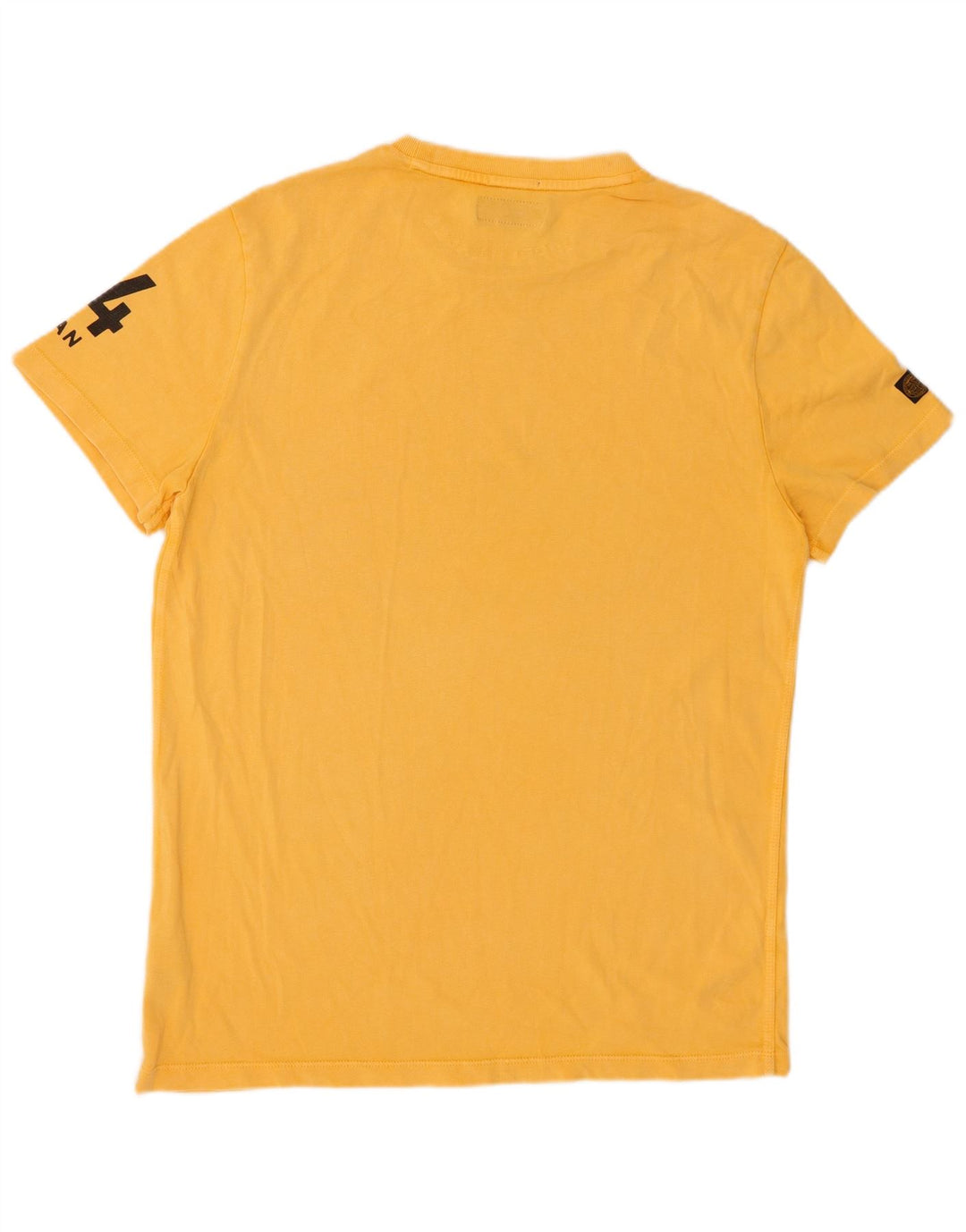 SUPERDRY Mens Graphic T-Shirt Top XL Yellow Cotton