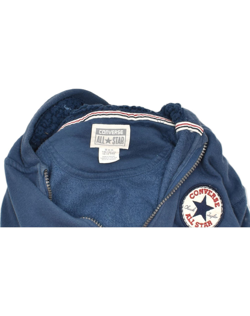 CONVERSE Boys Graphic Zip Hoodie Sweater 10-11 Years Medium Navy Blue | Vintage | Thrift | Second-Hand | Used Clothing | Messina Hembry 