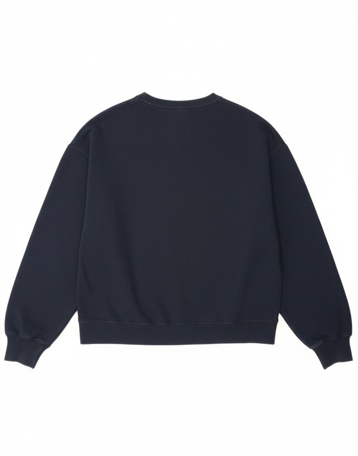 HOLLISTER Womens Sweatshirt Jumper UK 14 Medium Navy Blue Cotton
