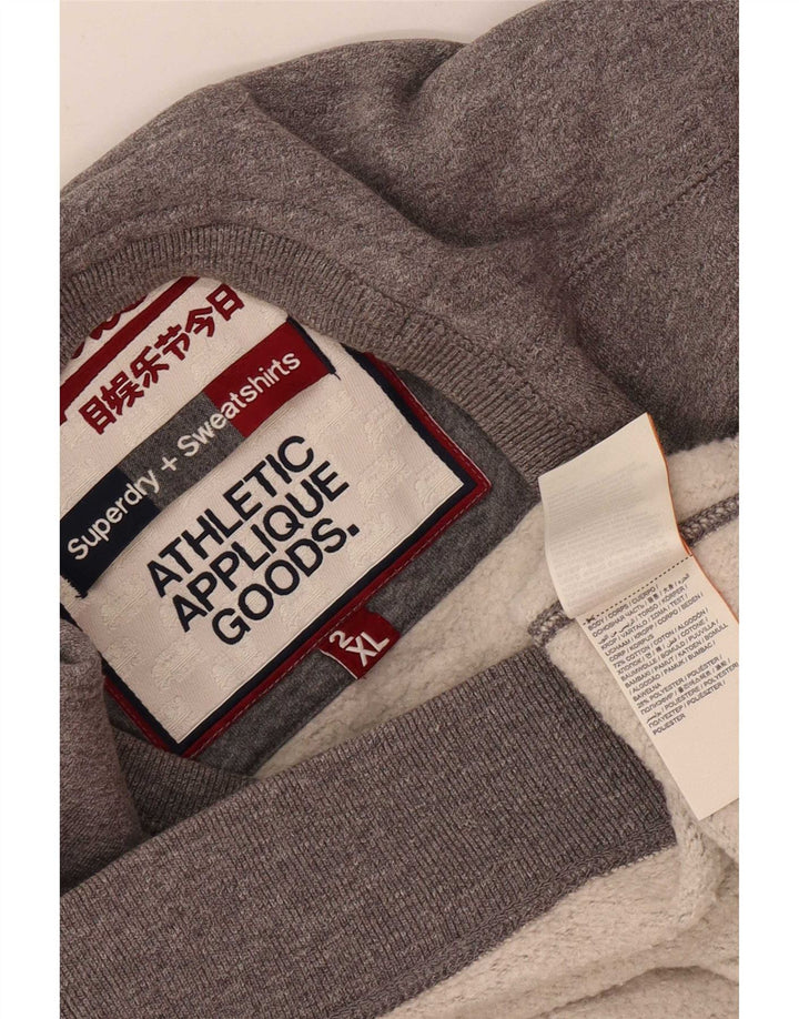 Superdry Mens Graphic Sweatshirt Jumper 2XL Grey Flecked Cotton