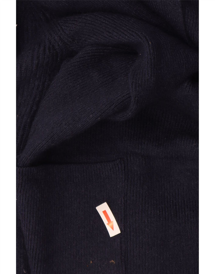 Marks & Spencer Womens Longline Open Cardigan Sweater UK 16 Large Navy Blue