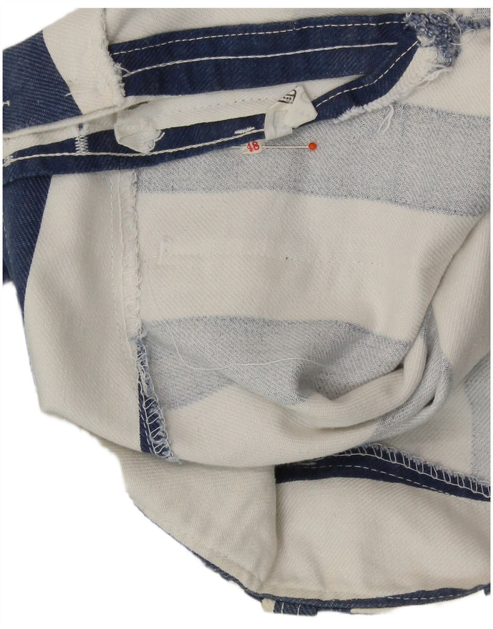 VINTAGE Womens High Waist Casual Trousers IT 48 XL W34 L31 Blue Retro