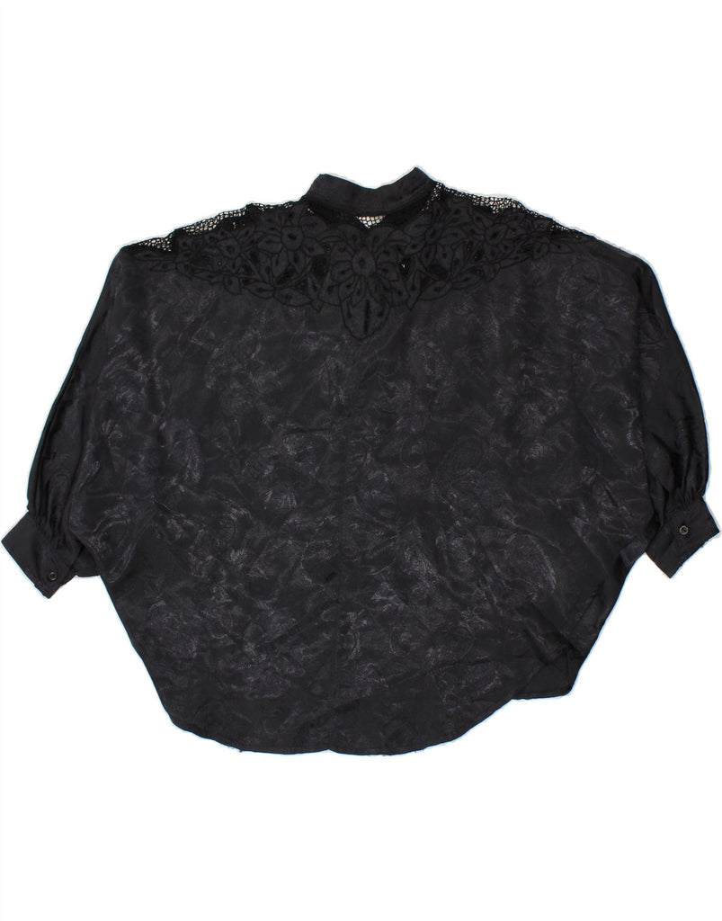 VINTAGE Womens Shirt Blouse One Size Black Paisley Cotton Vintage Vintage and Second-Hand Vintage from Messina Hembry 