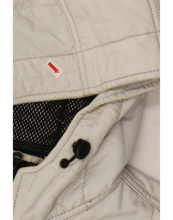 REFRIGIWEAR Womens Hooded Bomber Jacket UK 14 Medium White Polyamide