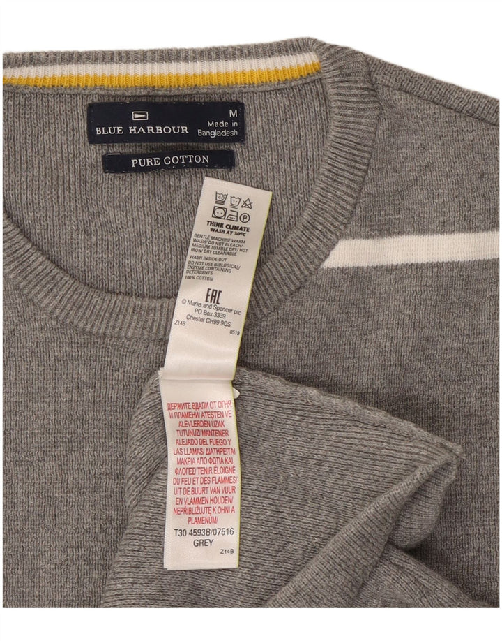 Marks & Spencer Womens Crew Neck Jumper Sweater UK 14 Medium Grey