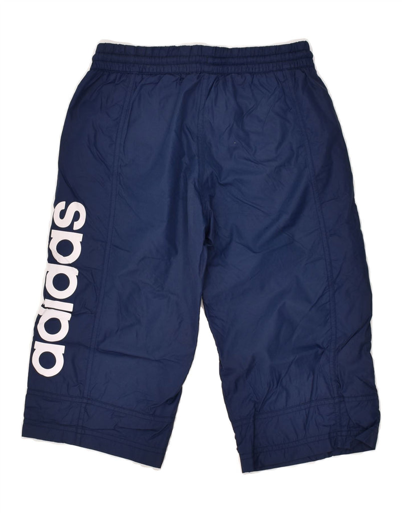 ADIDAS Boys Graphic Capri Tracksuit Trousers 9-10 Years Navy Blue Nylon | Vintage Adidas | Thrift | Second-Hand Adidas | Used Clothing | Messina Hembry 