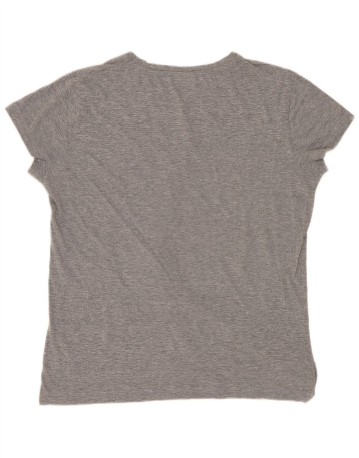 LOTTO Womens T-Shirt Top UK 14 Medium Grey Cotton
