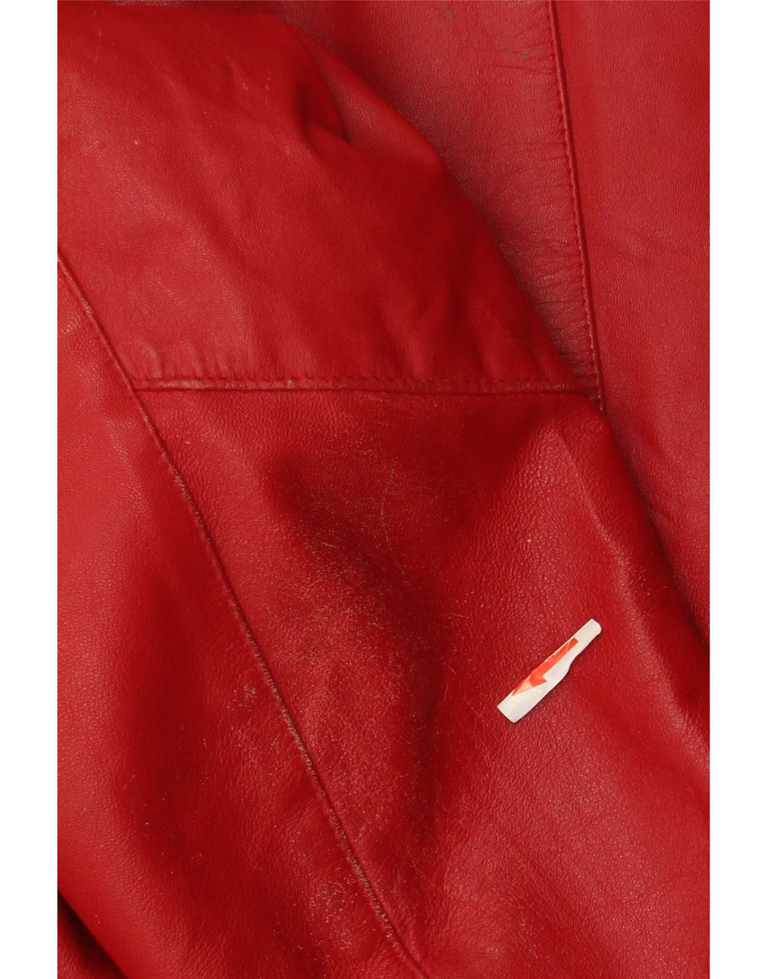 Yuppie Womens Crop Leather Jacket EU 40 Medium Red