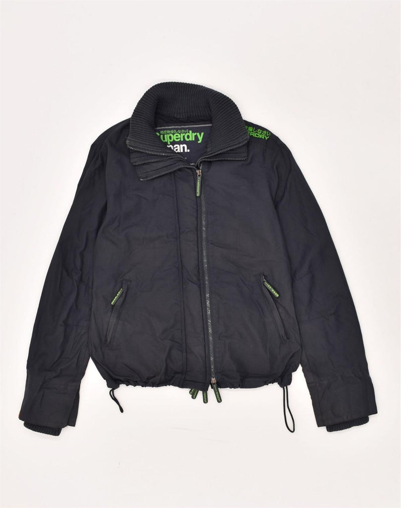 SUPERDRY Womens Slim Rain Jacket UK 40 Large Navy Blue Nylon | Vintage Superdry | Thrift | Second-Hand Superdry | Used Clothing | Messina Hembry 