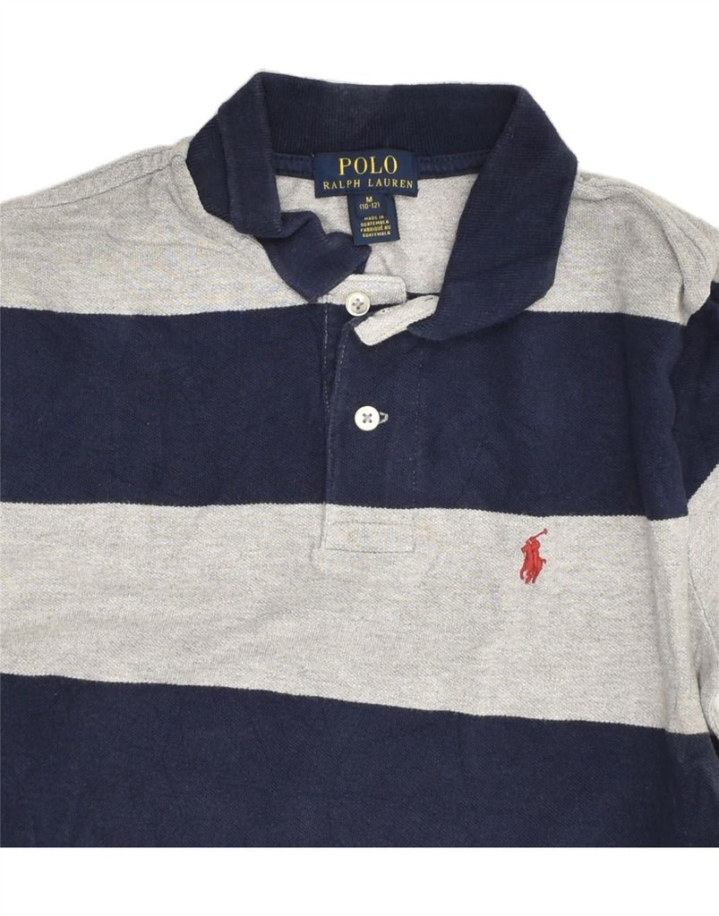 POLO RALPH LAUREN Boys Polo Shirt 10-11 Years Medium Navy Blue Colourblock | Vintage Polo Ralph Lauren | Thrift | Second-Hand Polo Ralph Lauren | Used Clothing | Messina Hembry 