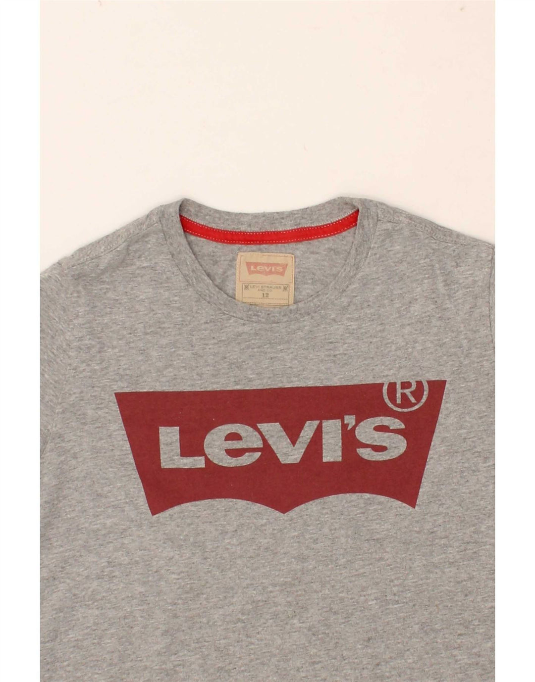 LEVI'S Boys Graphic T-Shirt Top 11-12 Years Grey Cotton Vintage Levi's and Second-Hand Levi's from Messina Hembry 