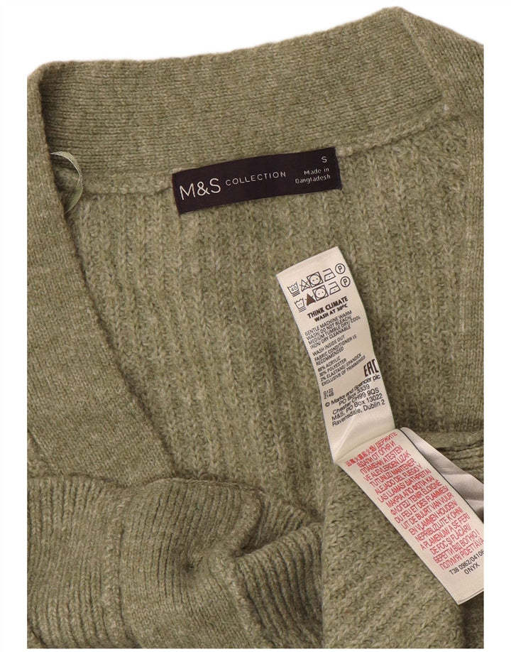 MARKS & SPENCER Womens Oversized Cardigan Sweater UK 10 Small Green