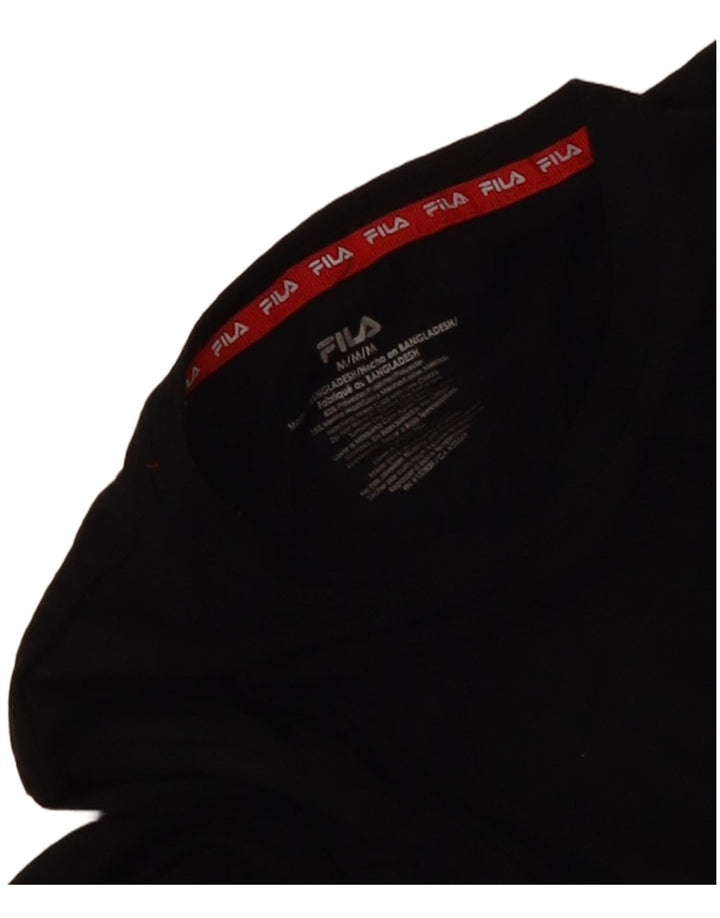 Fila Womens Top Long Sleeve UK 12 Medium Black Polyester