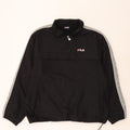 Fila Mens Pullover Windbreaker Jacket UK 42 XL Black Polyester