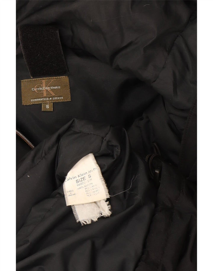 Calvin Klein Womens Hooded Oversized Padded Coat UK 10 Small Black Nylon