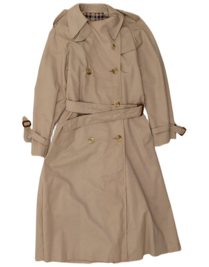 Aquarama Womens Trench Coat UK 10 Small Beige Polyester
