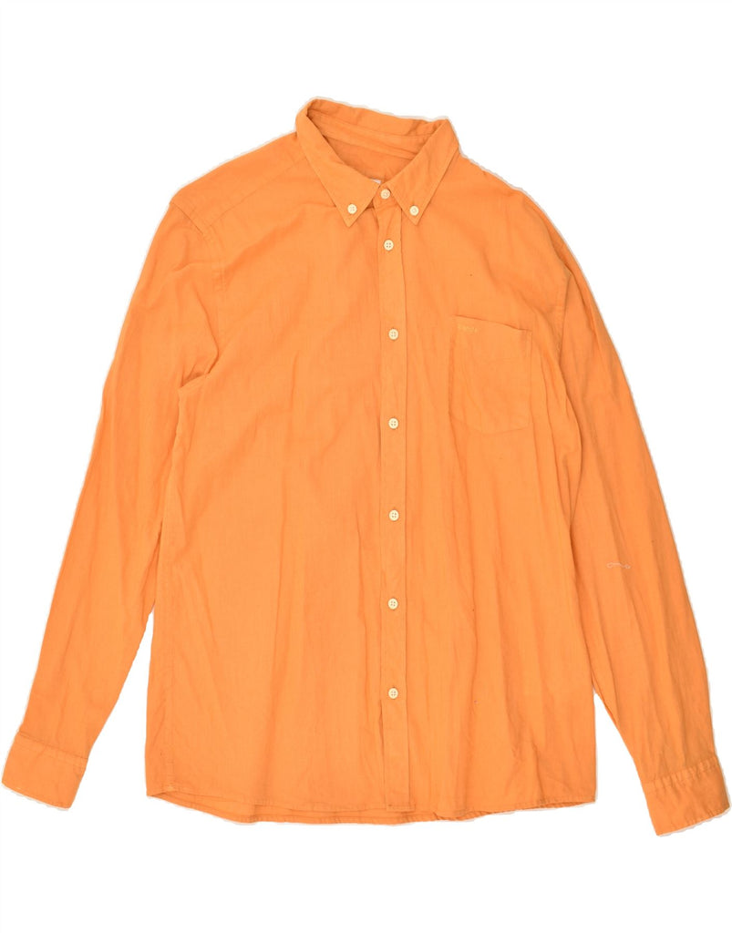 WRANGLER Mens Shirt Large Orange Cotton | Vintage Wrangler | Thrift | Second-Hand Wrangler | Used Clothing | Messina Hembry 