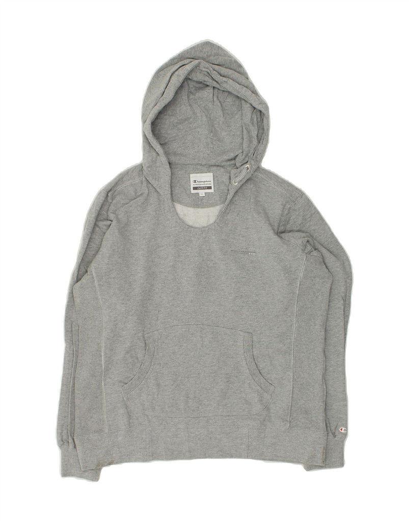 CHAMPION Womens Easy Fit Hoodie Jumper UK 14 Medium Grey Flecked Cotton | Vintage Champion | Thrift | Second-Hand Champion | Used Clothing | Messina Hembry 