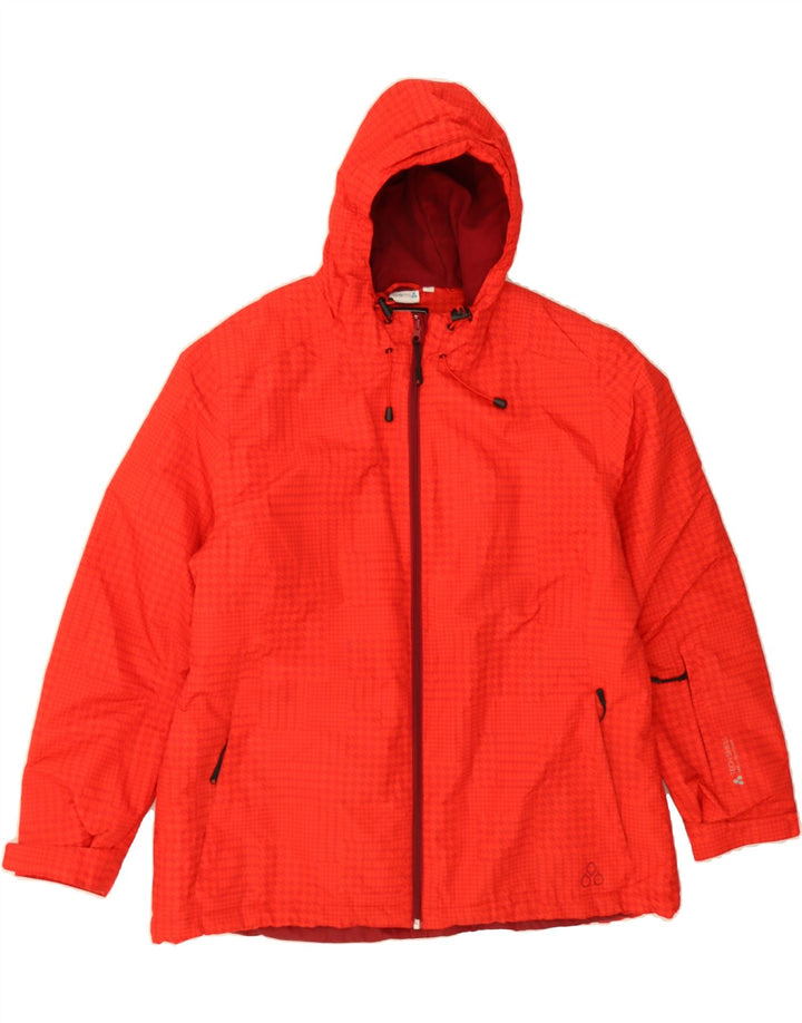 VINTAGE Mens Hooded Windbreaker Jacket UK 42 XL Red Check Polyester Vintage Vintage and Second-Hand Vintage from Messina Hembry 
