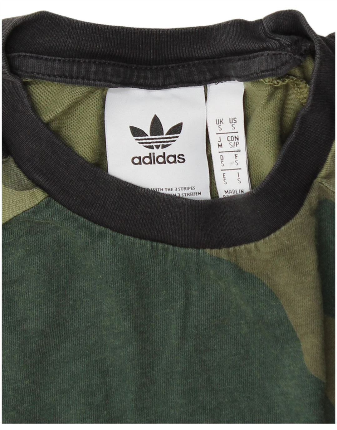 ADIDAS Mens T-Shirt Top Small Khaki Camouflage Cotton