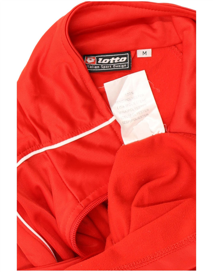 LOTTO Womens Tracksuit Top Jacket UK 14 Medium Red Colourblock Polyester
