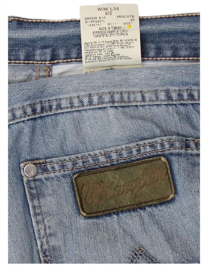 Wrangler Mens Straight Jeans W36 L31 Blue Cotton