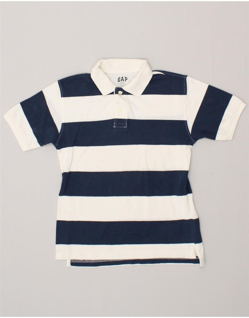 GAP Boys Polo Shirt 9-10 Years Large Navy Blue Striped Cotton | Vintage Gap | Thrift | Second-Hand Gap | Used Clothing | Messina Hembry 