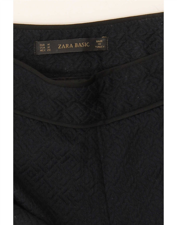 Zara Womens Slim Chino Trousers Medium W28 L28 Navy Blue Geometric