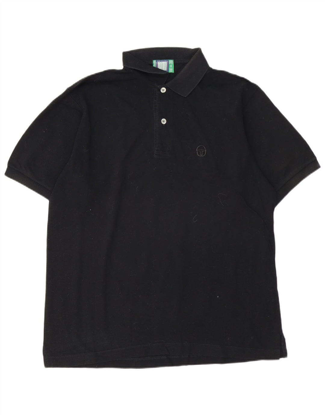 SERGIO TACCHINI Mens Polo Shirt Large Black Cotton