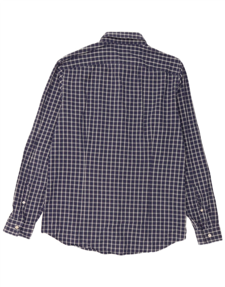 MICHAEL KORS Mens Slim Fit Shirt Medium Navy Blue Check