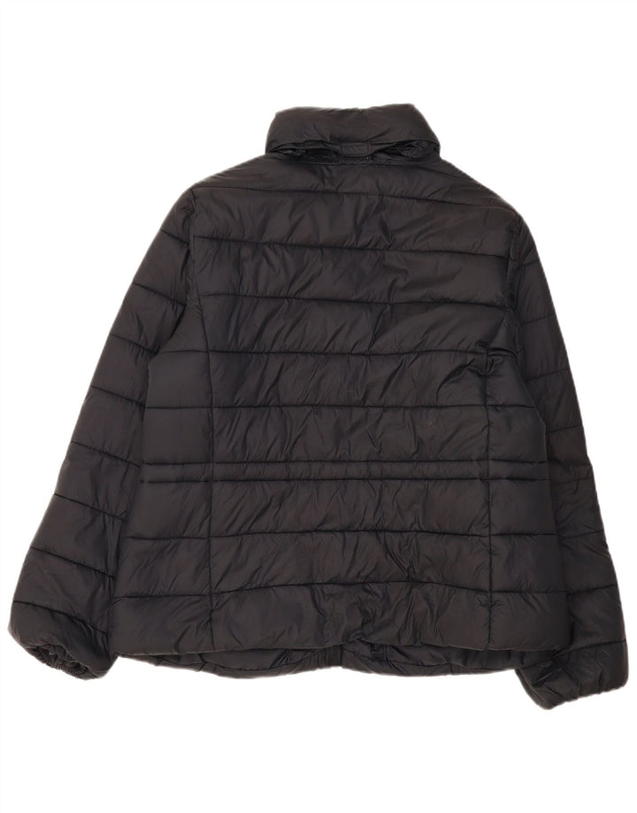 Marks & Spencer Womens Hooded Padded Jacket UK 16 Large Black Polyester