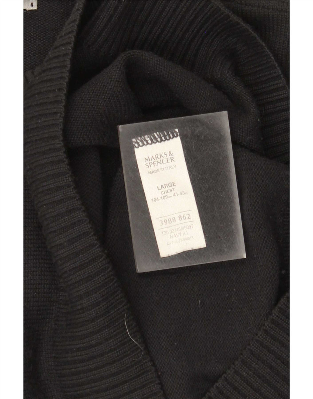 Marks & Spencer Mens Crew Neck Jumper Sweater Large Navy Blue Acrylic