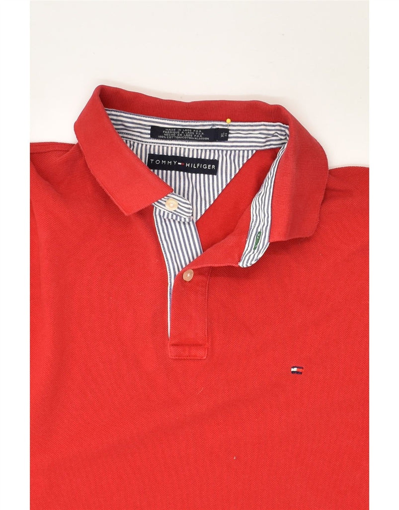 TOMMY HILFIGER Mens Polo Shirt XL Red Cotton | Vintage Tommy Hilfiger | Thrift | Second-Hand Tommy Hilfiger | Used Clothing | Messina Hembry 