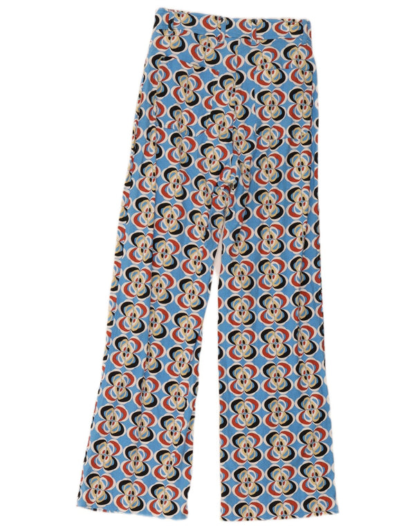 Zara Womens Abstract Pattern Casual Trousers XS W24 L28 Multicoloured