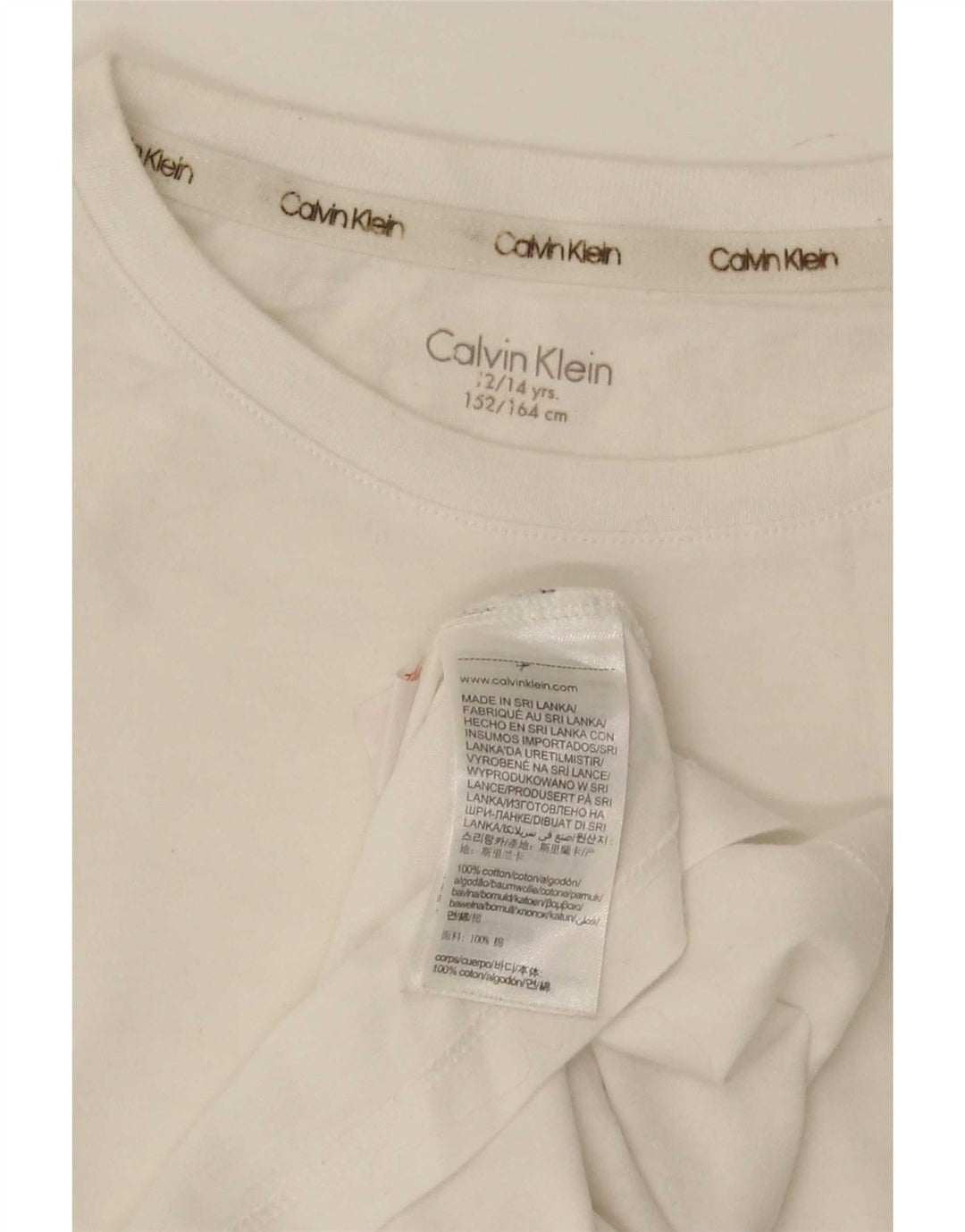 Calvin Klein Boys Regular T-Shirt Top 12-13 Years White Cotton