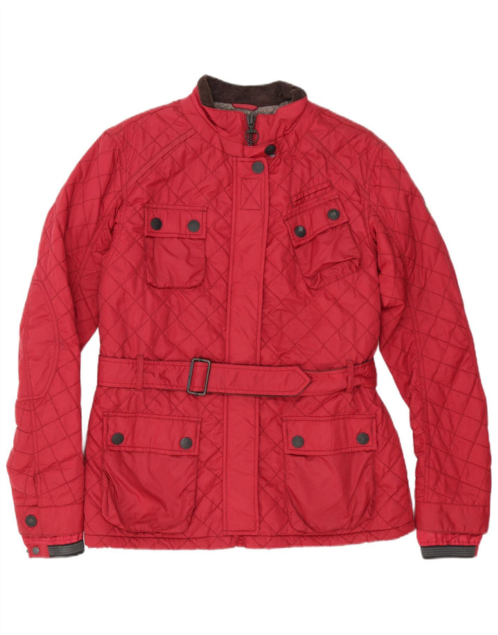 Superdry Womens Quilted Jacket UK 18 XL Red Nylon