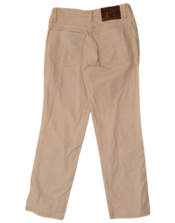 Vintage Mens Straight Casual Trousers IT 48 Medium W30 L29 Beige Cotton