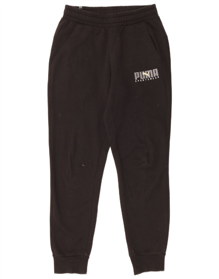 Puma Mens Graphic Tracksuit Trousers Joggers Small  Black
