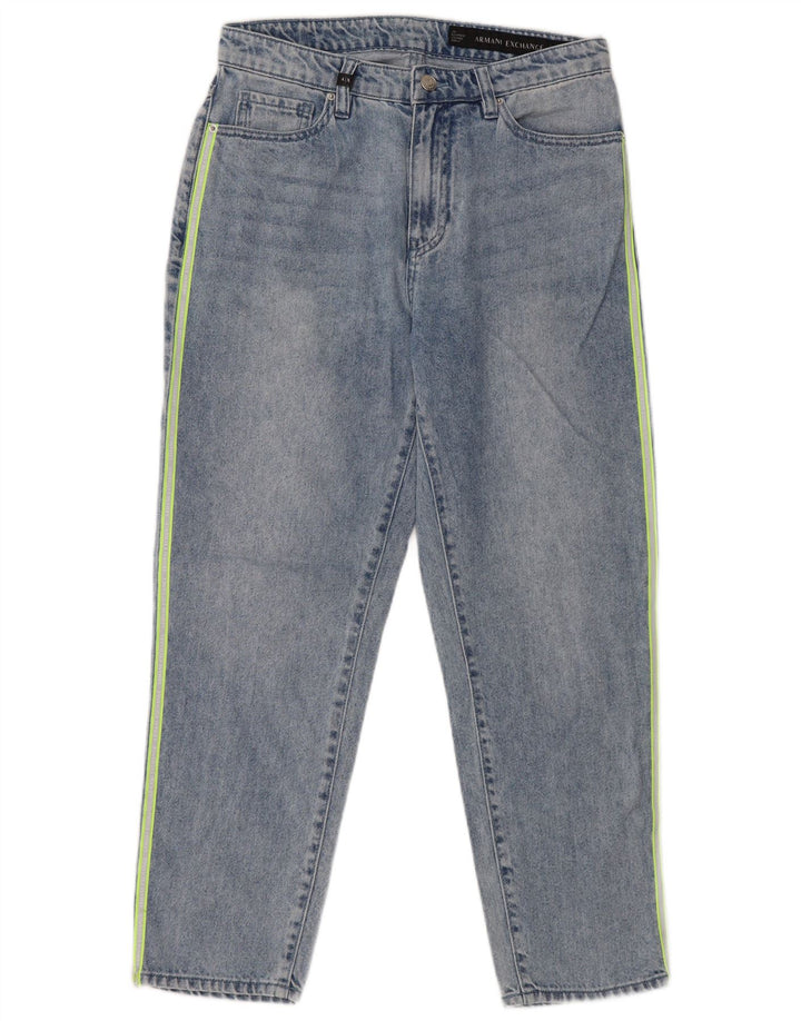 Armani Exchange Womens Boyfriend Cropped Jeans W27 L25 Blue