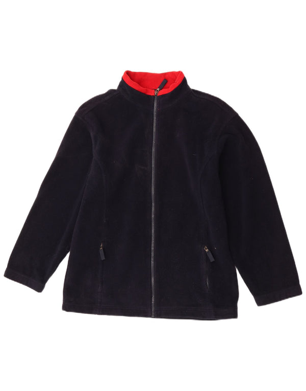 Marks & Spencer Mens Fleece Jacket UK 36 Small Navy Blue Colourblock