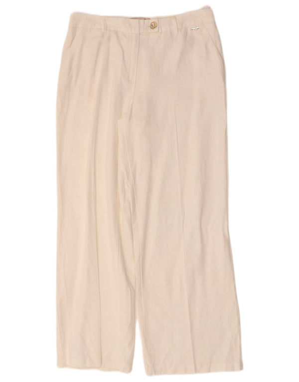 Marks & Spencer Womens Per Una Chino Trousers UK 10 Small W30 L28 Off White