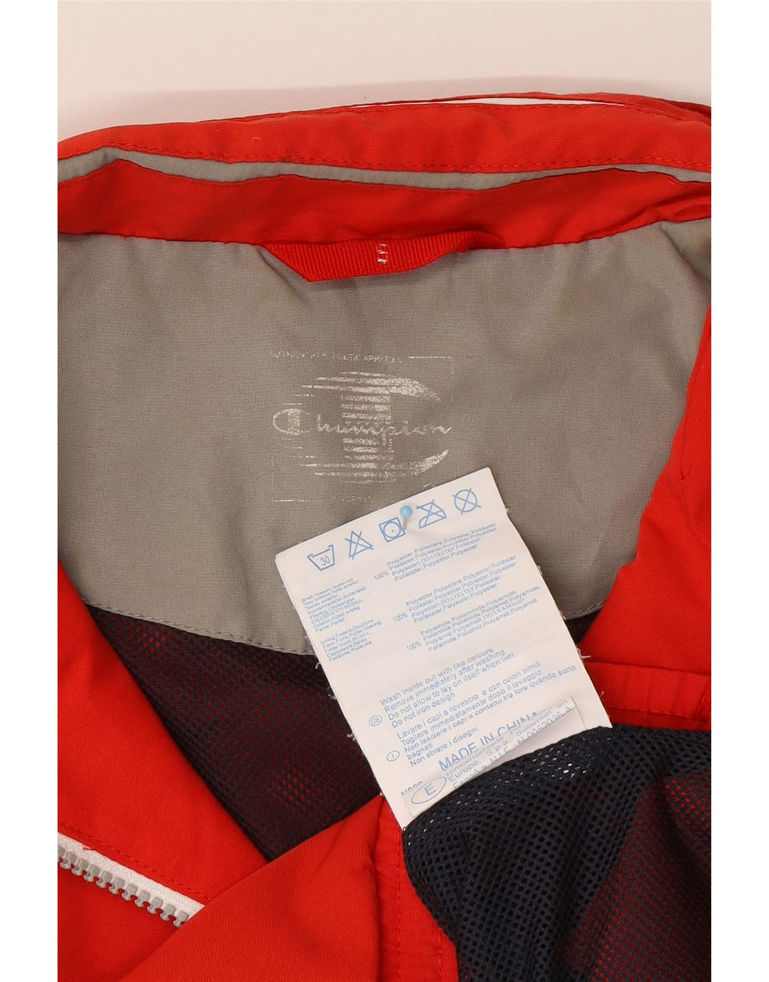 CHAMPION Mens Tracksuit Top Jacket Small Red Colourblock Polyester