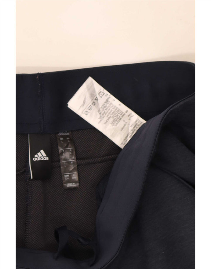 Adidas Mens Tracksuit Trousers Large Navy Blue Flecked Polyester