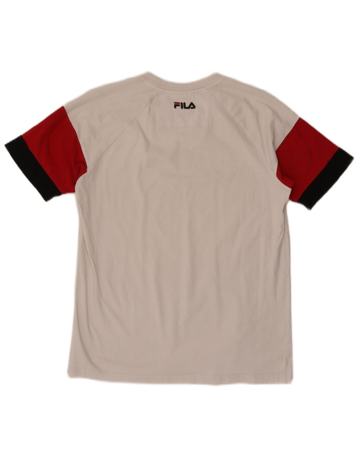 Fila Mens Graphic T-Shirt Top Medium White Colourblock