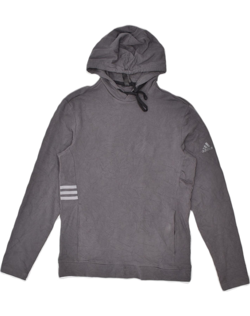 ADIDAS Mens Hoodie Jumper Small Grey Cotton | Vintage | Thrift | Second-Hand | Used Clothing | Messina Hembry 