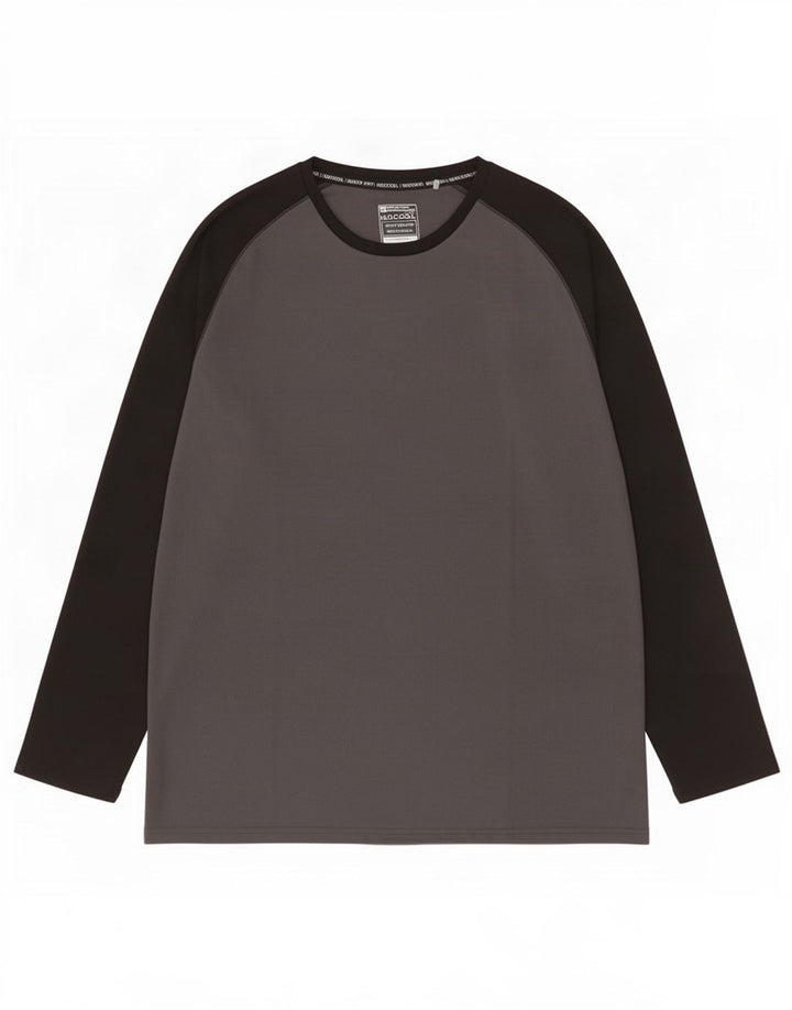 Mountain Warehouse Mens IsoCool Top Long Sleeve 2XL Grey Colourblock