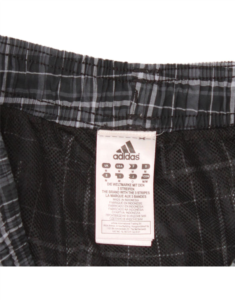 ADIDAS Mens Swimming Shorts Medium  Navy Blue Check Polyester Vintage Adidas and Second-Hand Adidas from Messina Hembry 